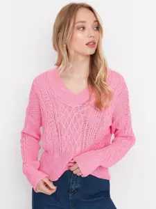 Trendyol Cable Knit Self Design Pullover