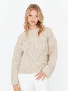 Trendyol Round Neck Ribbed Pullover Sweater