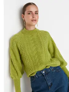 Trendyol Cable Knit Puff Sleeves Sweater