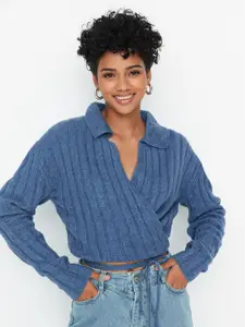 Trendyol Ribbed Crop Pullover Sweater