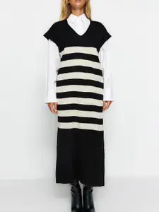Trendyol Striped Acrylic Longline Pullover Sweaters