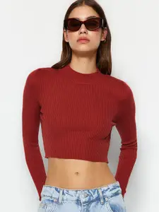 Trendyol Mock Collar Crop Pullover