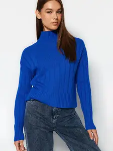 Trendyol Ribbed High Neck Acrylic Pullover