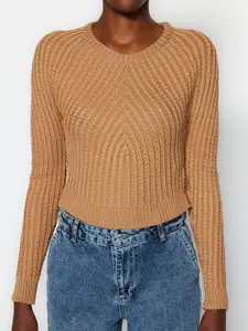 Trendyol Self Design Crop Pullover