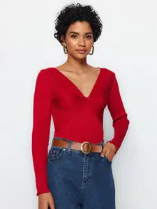 Trendyol Ribbed Acrylic Pullover