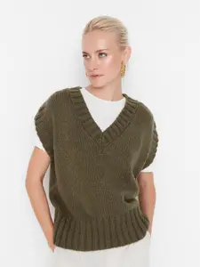 Trendyol Cable Knit V-Neck Sweater Vest