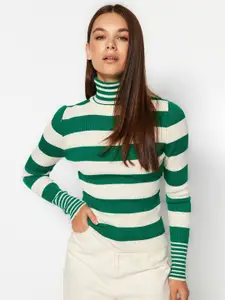 Trendyol Striped Turtle Neck Acrylic Pullover