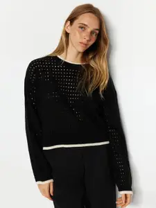 Trendyol Self Design Open Knit Pullover
