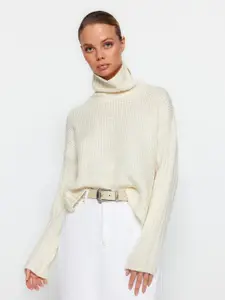 Trendyol Turtle Neck Cable Knit Pullover