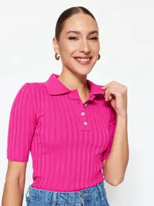 Trendyol Striped Acrylic Crop Pullover