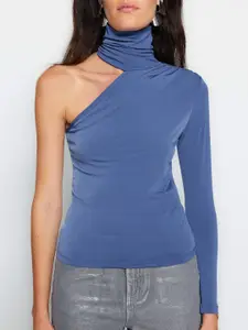 Trendyol High Neck Cut Outs Fitted Top