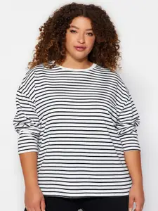Trendyol Striped Pure Cotton Sweatshirt