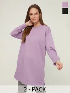 Trendyol Pack Of 2 Longline Pullover Sweatshirts