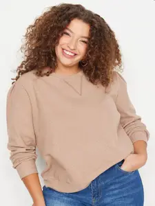Trendyol Plus Size Round Neck Pullover Sweatshirt
