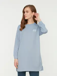 Trendyol Round Neck Longline Pullover Sweatshirt