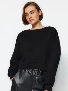 Trendyol Round Neck Crop Pullover Sweatshirt