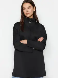 Trendyol Mock Collar Long Sleeves Longline Pullover