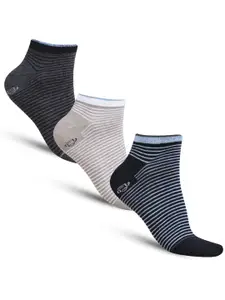 Dollar Socks Men Pack Of 3 Assorted Striped Above Ankle-Length Cotton Socks