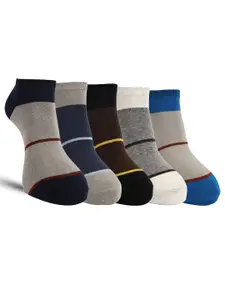 Dollar Socks Men Pack Of 5 Assorted Sweat Absorbency Cotton Ankle-Length Socks