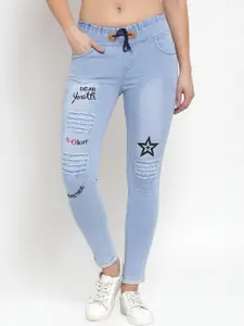 A-Okay Women Slim Fit High-Rise Mildly Distressed Stretchable Jeans