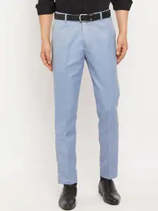 VEI SASTRE Men Smart Slim Fit Mid-Rise Flat-Front Formal Trousers