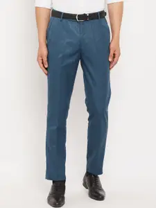 VEI SASTRE Men Mid Rise Smart Slim Fit Plain Formal Trousers