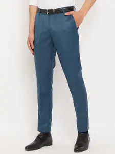 VEI SASTRE Men Mid Rise Smart Slim Fit Plain Formal Trousers