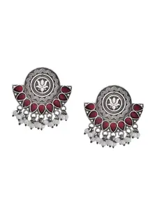 Infuzze Silver-Plated Contemporary Stud Earrings