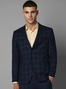 Allen Solly Checked Slim Fit Notched Lapel Single-Breasted Formal Blazer