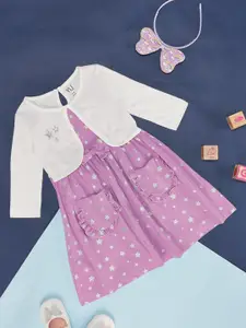 YU by Pantaloons Girls Conversational Printed Ruffles Cotton A-Line Dress