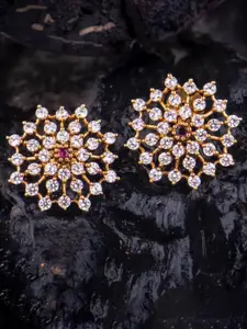 Pihtara Jewels Gold-Plated Floral Stud Earrings