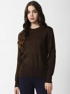 Van Heusen Woman Ribbed Round Neck Long Sleeves Pullover