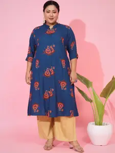 Vbuyz Plus Size Ethnic Motifs Printed A Line Kurta