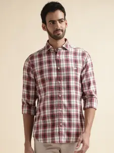 Andamen Premium Slim Fit Tartan Checked Twill Weave Cotton Casual Shirt
