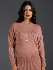 20Dresses Taupe Embellished Detail Acrylic Pullover