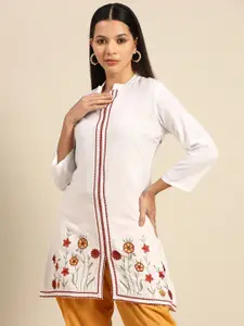 KALINI Floral Embroidered Thread Work Thread Work Kurti