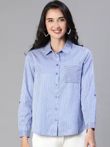 Oxolloxo Vertical Striped Smart Cotton Casual Shirt