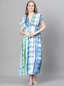 Oxolloxo Tie-Dyed Swimwear Cover-Up Maxi Dress