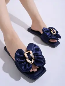 Shoetopia Open Toe Flats With Bows