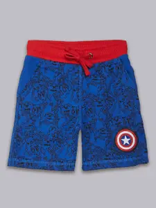 Kids Ville Boys Captain America Printed Pure-Cotton Shorts