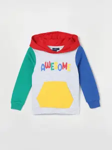 Juniors by Lifestyle Boys Colourblocked Hooded Cotton Pullover