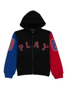 Status Quo Boys Typography Printed Hooded Sweatshirt