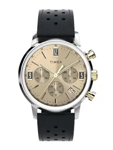 Timex Men Patterned Dial & Leather Straps Analogue Watch TW2W10000UJ