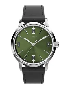 Timex Men Printed Dial & Leather Straps Analogue Watch TW2V44600U9