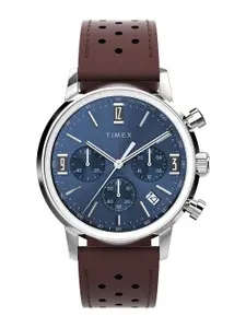 Timex Men Patterned Dial & Leather Straps Analogue Watch TW2W10200UJ