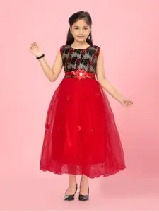 Aarika Embellished Sleeveless Bow Detail Net Maxi Dress
