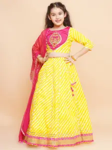 Bitiya by Bhama Girls Embroidered Ready to Wear Lehenga & Blouse With Dupatta