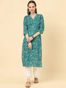Varanga Floral Printed Pure Cotton Straight Kurta