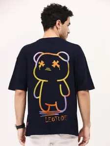 Leotude Graphic Printed Drop-Shoulder Sleeves Oversized T-shirt