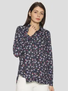 Campus Sutra Women Navy Blue Classic Floral Printed Opaque Casual Shirt